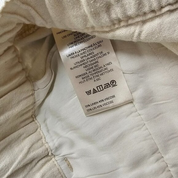 Anthropologie Pilcro Slim Linen Blend Beach Cargo Pants Ivory Size XL NWT - Picture 7 of 13